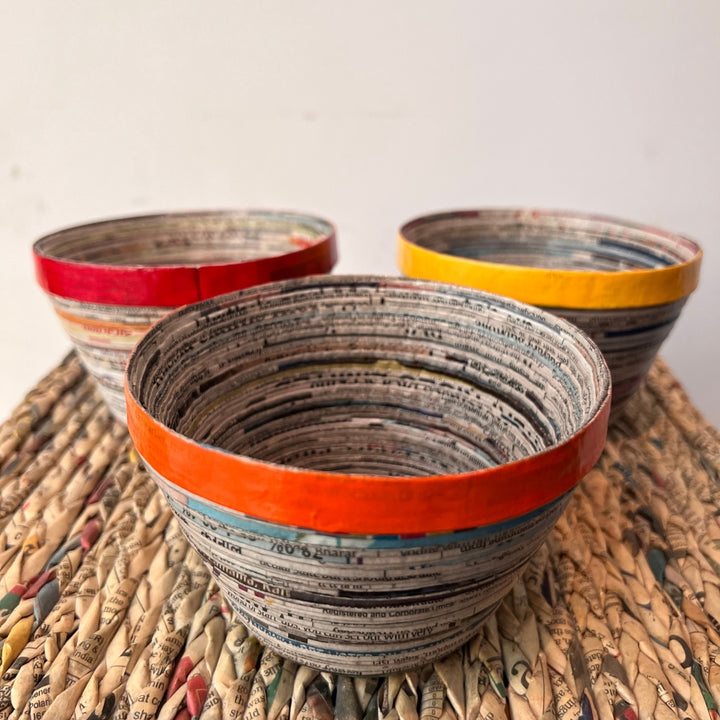 Paper Coiled Bowls | Artistic & Unique | Table Accessory | Table Accent | Set of 3