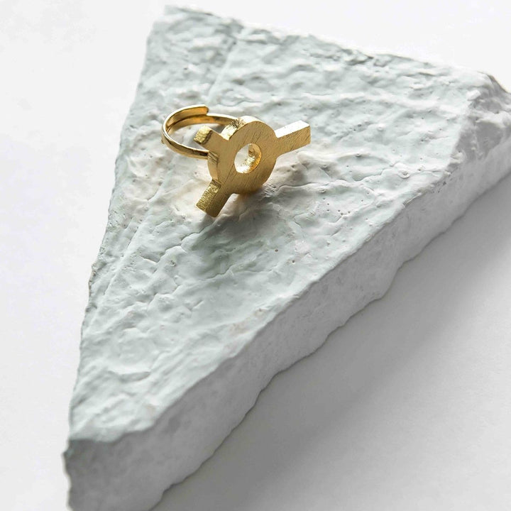 Seul | Gold Finish Brass Ring | Hand-Crafted | Sustainable | Minimalistic Design