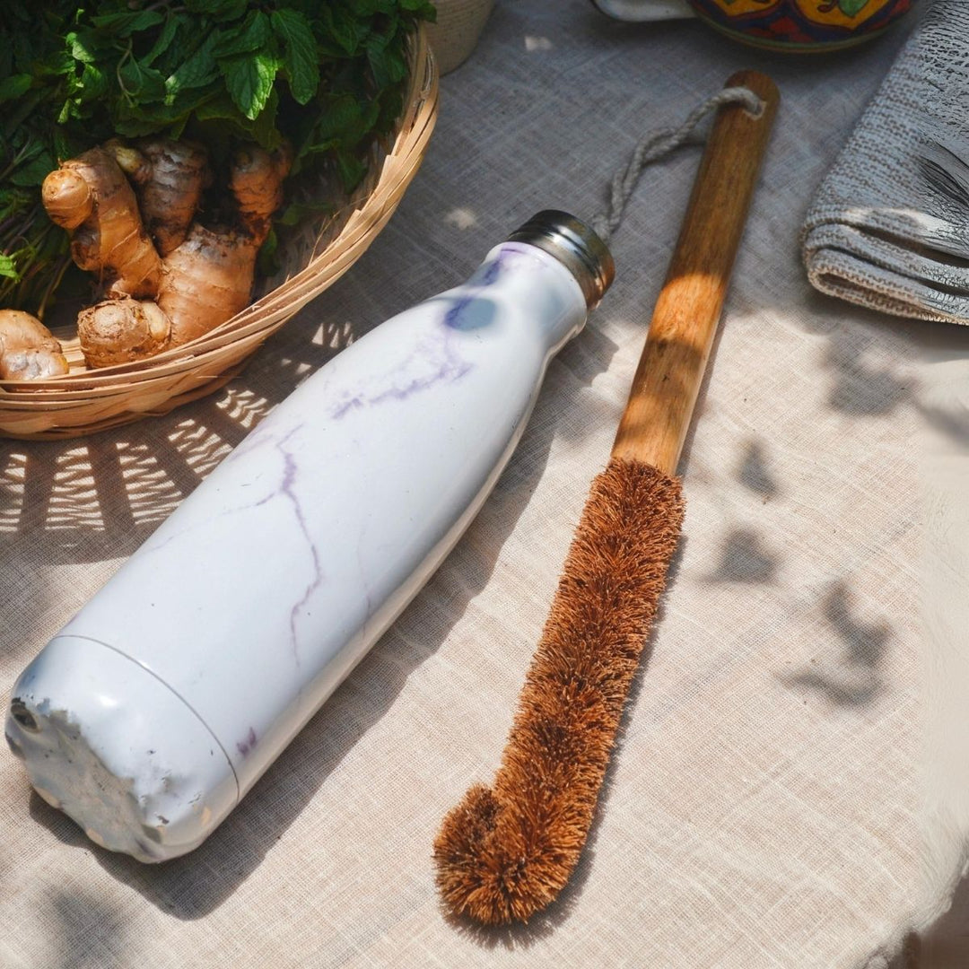 Coconut Coir Fiber Long Handle Bottle Cleaner | Handmade | Sustainable