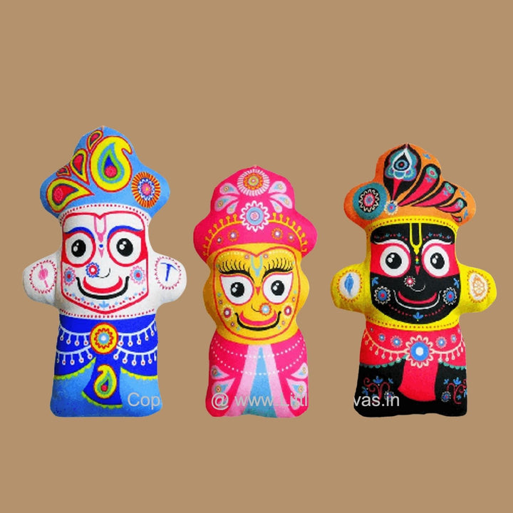 Lord Jagannath, Balarama, Subhadra | Indian Mythological Toys | Set Of 3