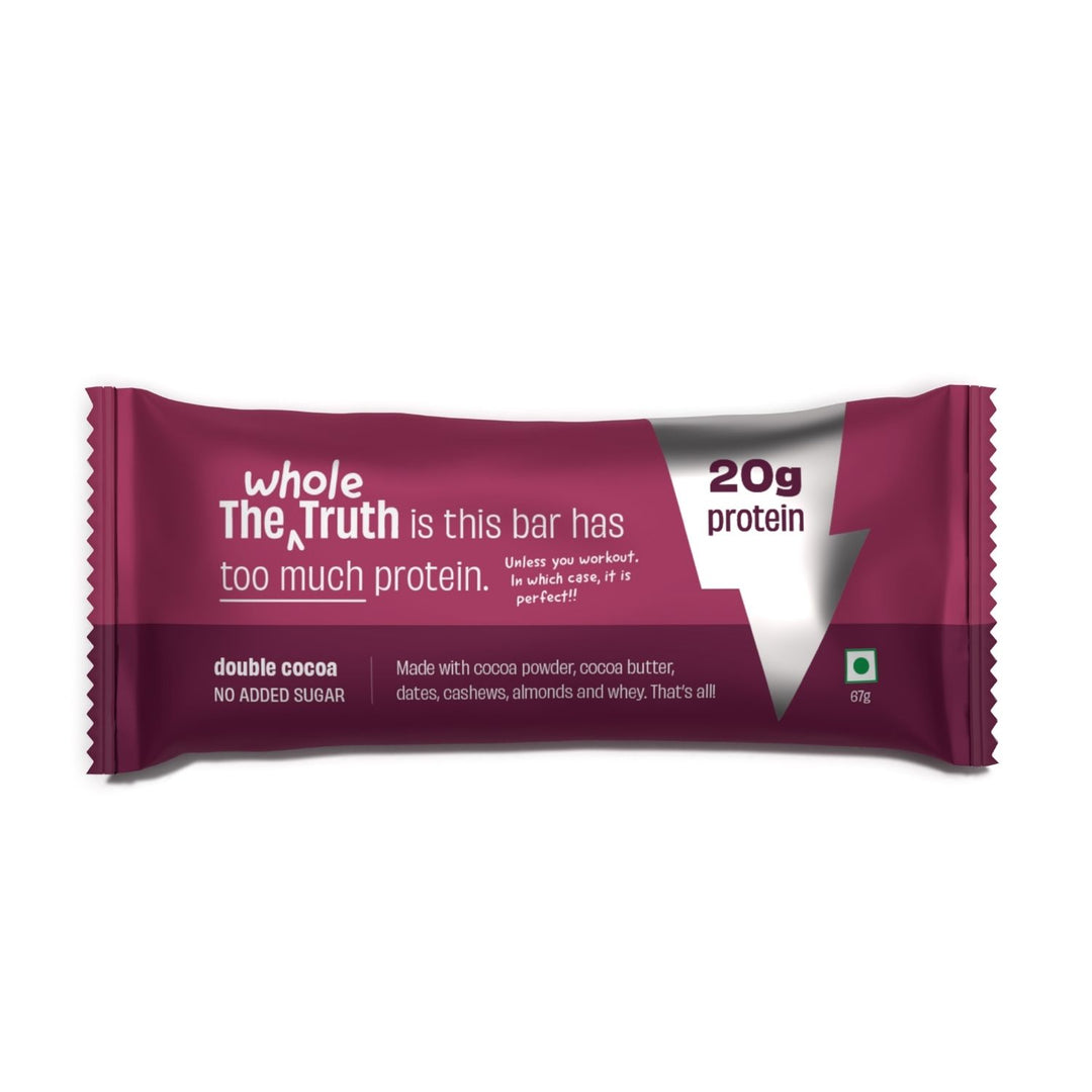 High Protein Double Cocoa 20g Protein Bar | All Natural Healthy And Clean Snack | Pack of 5