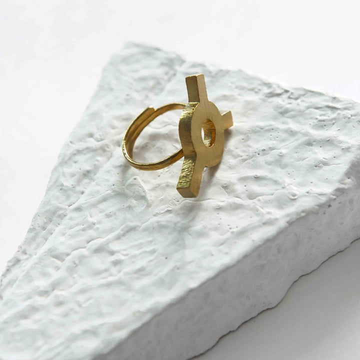 Seul | Gold Finish Brass Ring | Hand-Crafted | Sustainable | Minimalistic Design