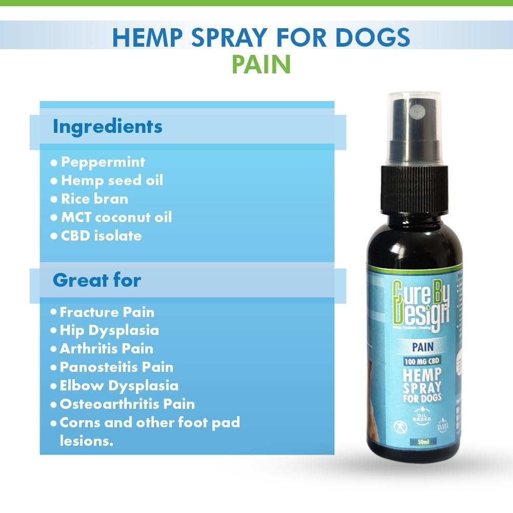 Hemp Calming Spray for Dogs | CBD 100 MG | Pain Relief | Oil Based | 50 ML