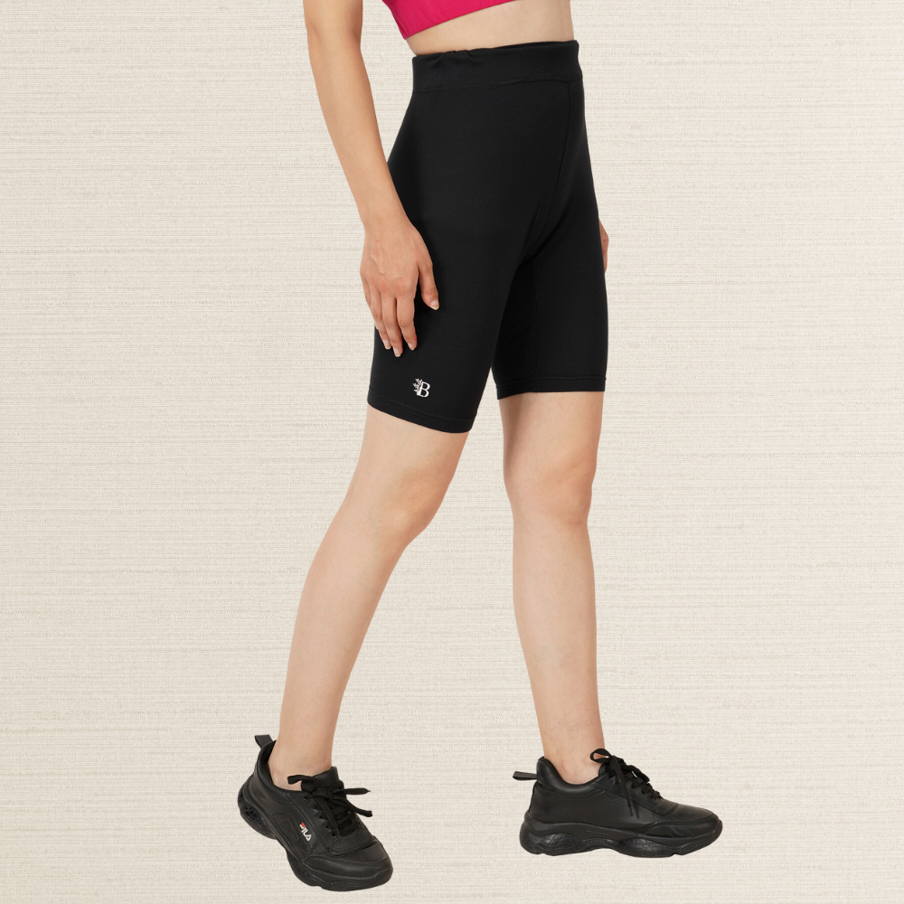 Cycling Shorts | Bamboo Fabric | Breathable | Comfortable | Women Active Wear | Black