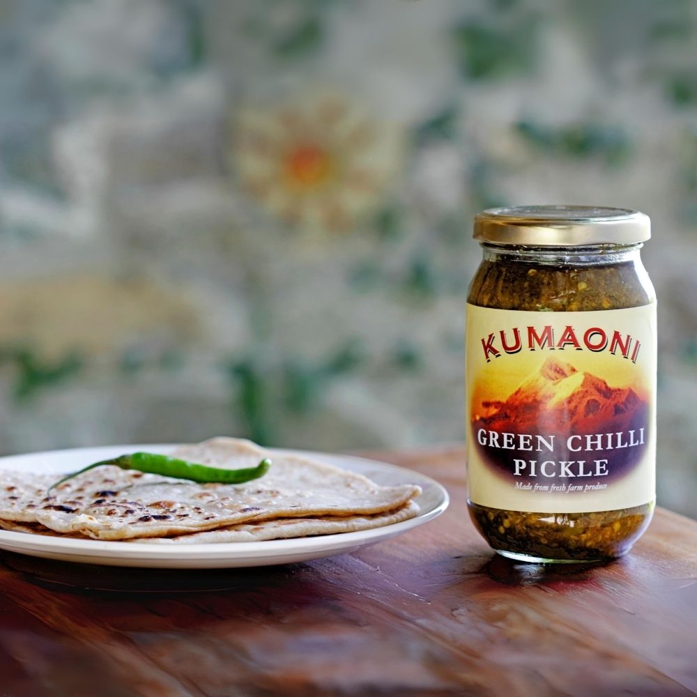 Green Chilli Pickle | Flavourful Zesty Condiment | Authentic Himalayan Produce | 250 GM Bottle | Organic & Pure 