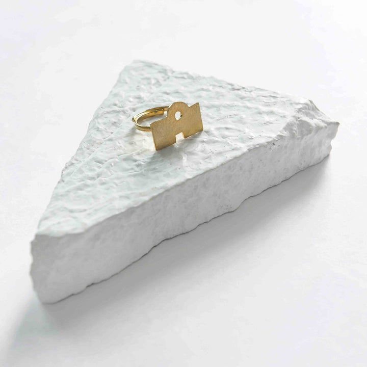 Gori | Gold Finish Brass Ring | Hand-Crafted | Sustainable | For Subtle Styling