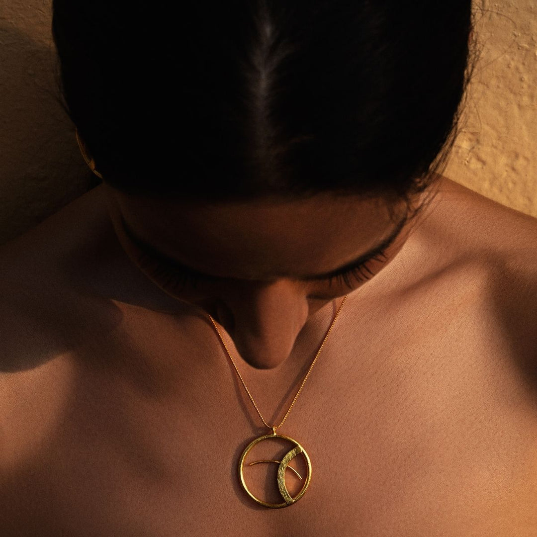 Eda Gold Finish Charm | Brass Jewellery | Hand-Crafted | Sustainable | Artisanal