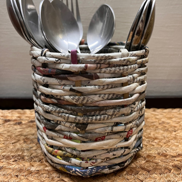 Cutlery Holder Hand Crafted with Paper Coiling | Unique Kitchen Accessory | Set of 2