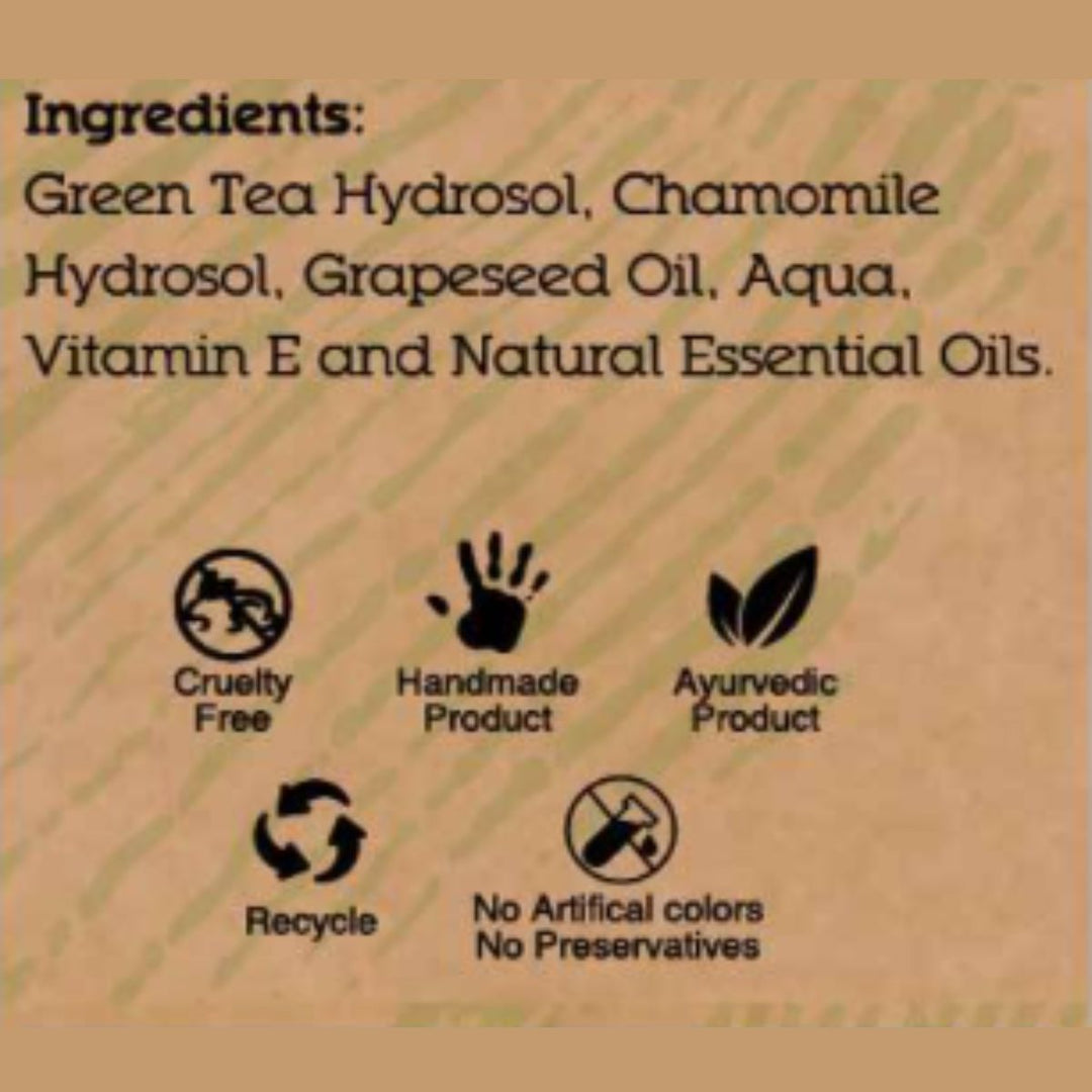 Green Tea & Chamomile Face Toner | For Hydration, De-Tanning and Skin Glow | Ayurvedic | 60 ml 