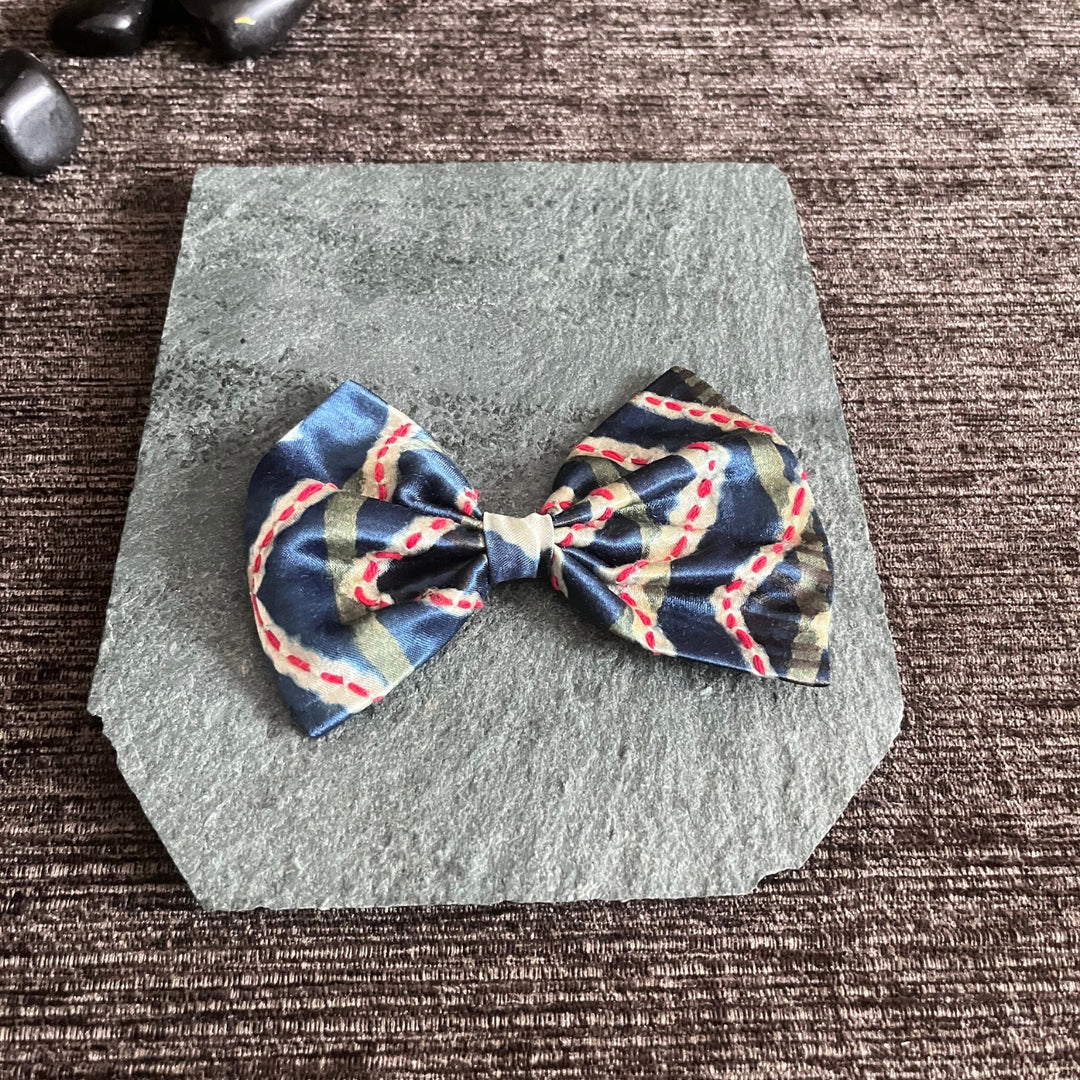 Hair Bow Clip For Girls | Comfortable | Modal Ajrakh | Hand Crafted | Unique 