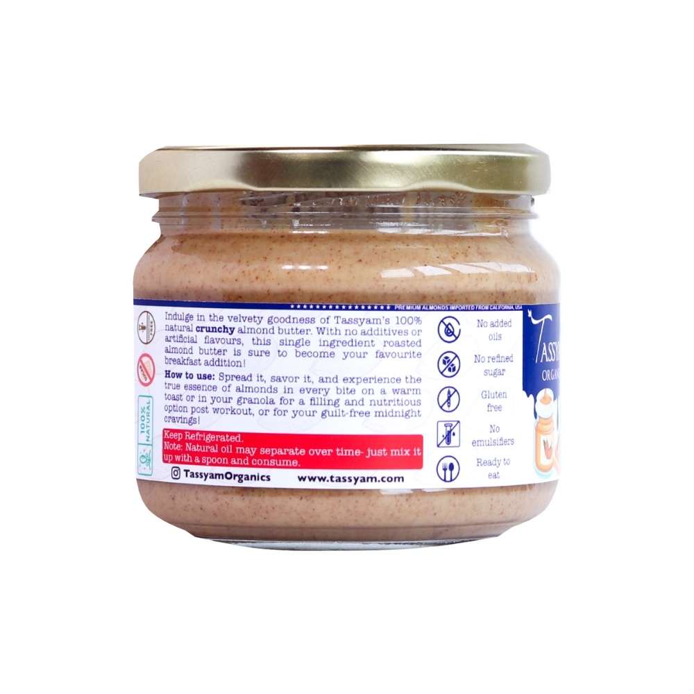 Crunchy Almond Butter | Organic |  Natural | Gluten Free |300 GM