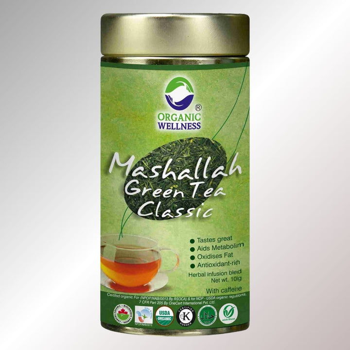 Mashallah Green Tea Classic | Refreshing & Nurturing | 100% Organic | Tin Pack Of 100 GM