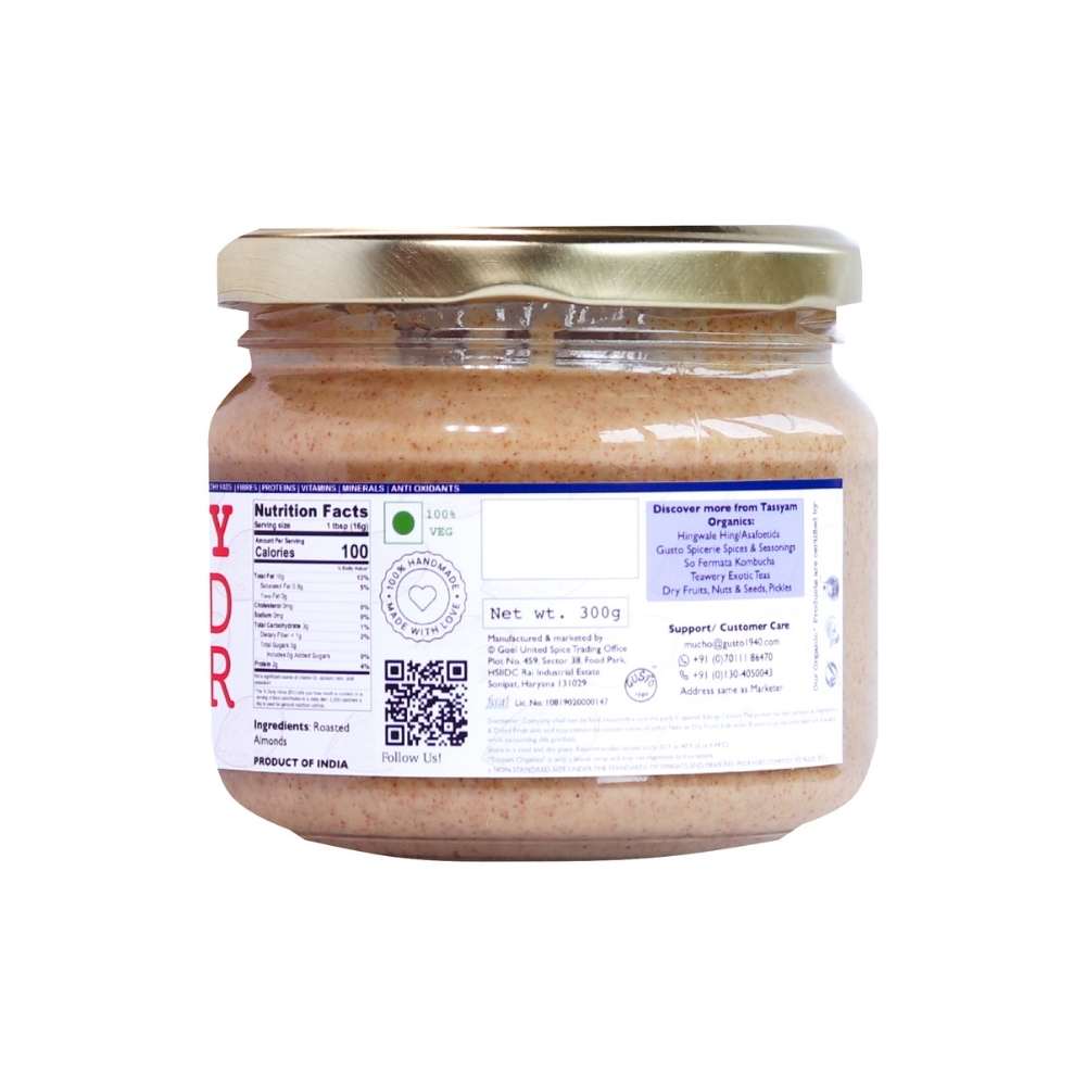 Crunchy Almond Butter | Organic |  Natural | Gluten Free |300 GM