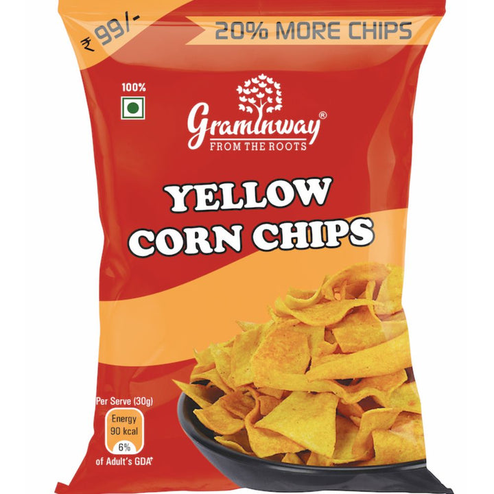 Yellow Corn Chips | Preservative and Chemical-Free | Guilt Free Snacks | 100 GM