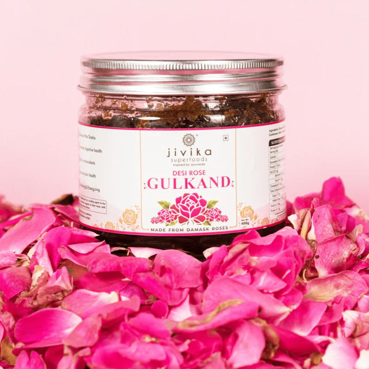 Desi Rose Gulkand | Natural | Flavoured Superfood | Skin Care | Detoxify | Glass Jar 400 GM