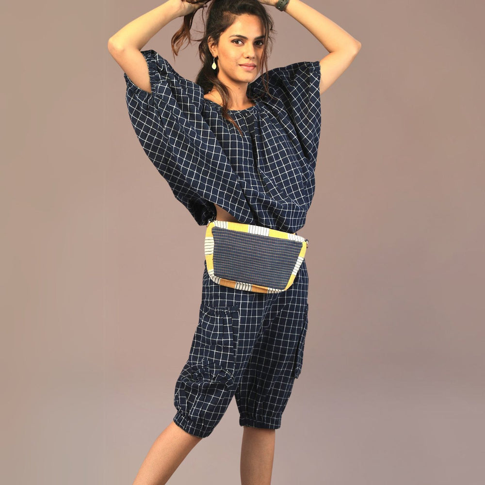 Quirky Blue & Mustard Fanny Pack | Stylish & Functional