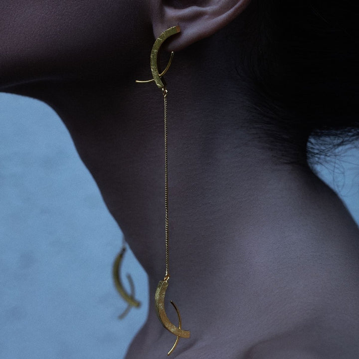 Roho Earrings | Silver Finish Brass Jewellery | Hand-Crafted | Sustainable