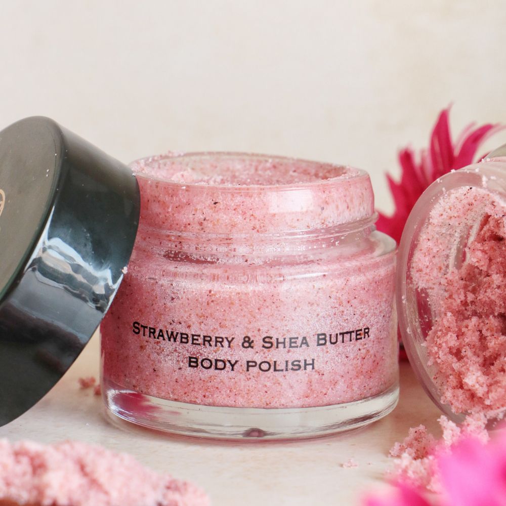 Strawberry & Shea Butter Body Polish | Exfoliator for Bright Skin | 100 GM