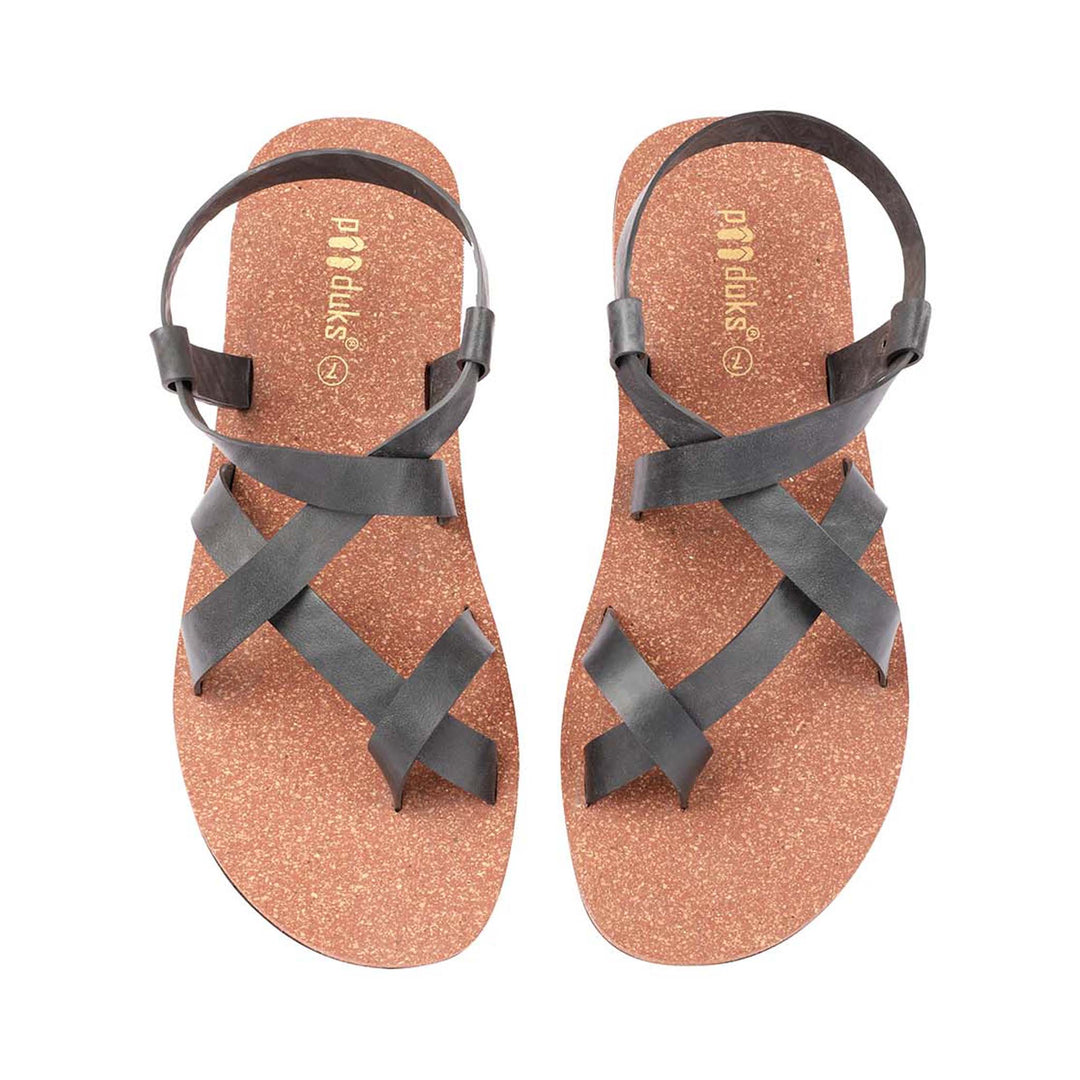 X Cross Slingback Waterproof Cork Brown Sandals | Flats for Men | Vegan