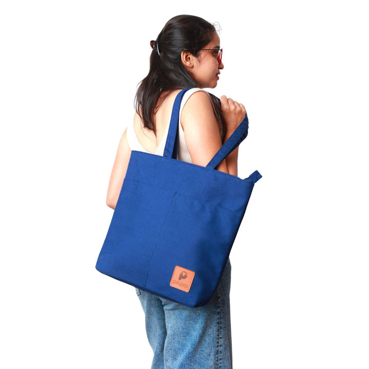 Shopper Tote Bag With Concealed Pockets | Cotton | Spacious | Multi-Pocket