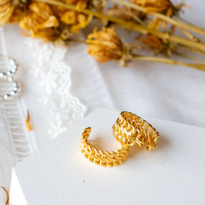 Hoops Gold Finish  Hand-Crafted Earrings | 