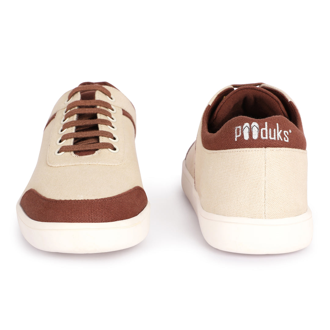 Eco Biodegradable Sneakers | Odour Free | Anti Skid | Unisex | Beige & Brown