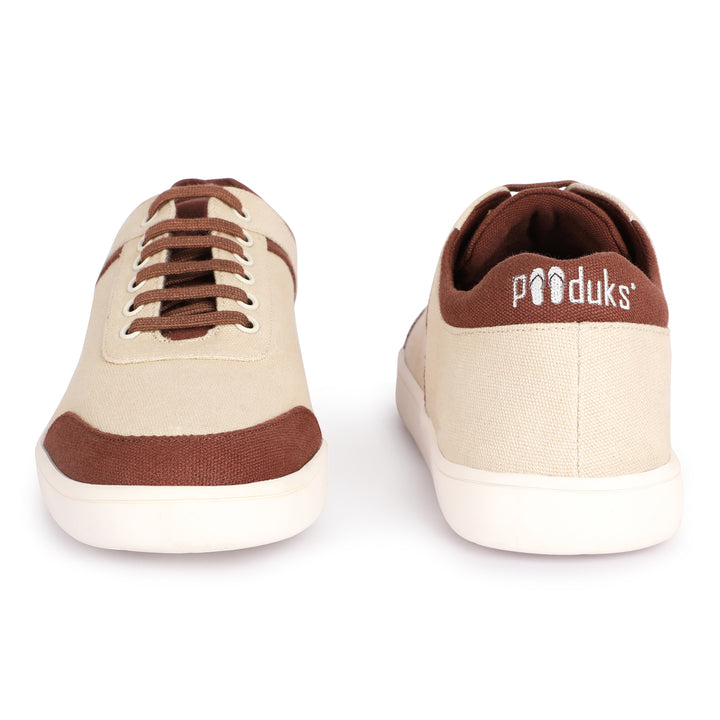 Eco Biodegradable Sneakers | Odour Free | Anti Skid | Unisex | Beige & Brown