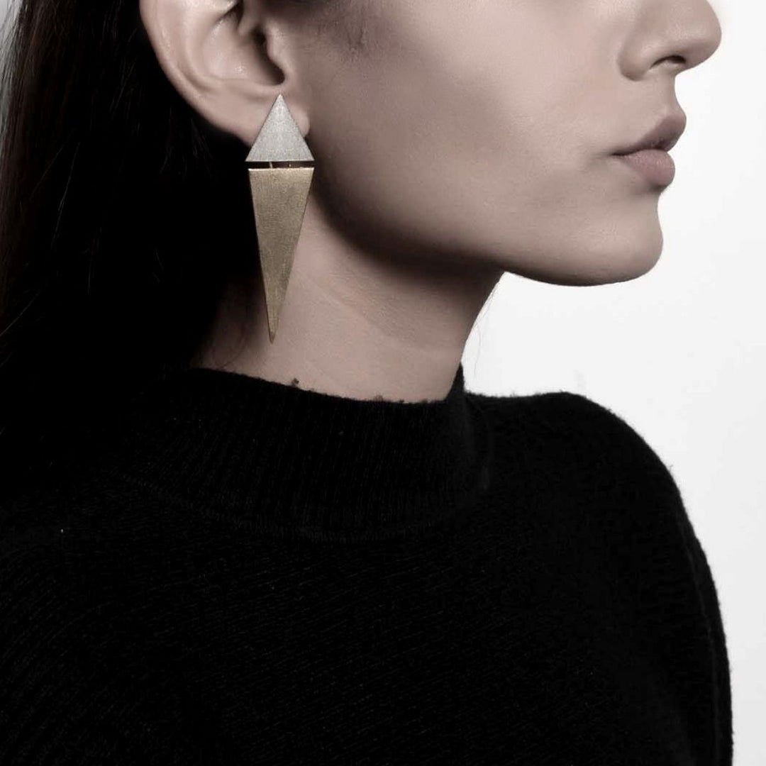 Paradox  | Dual Finish Brass Earrings | Sustainably Crafted | Aesthetic