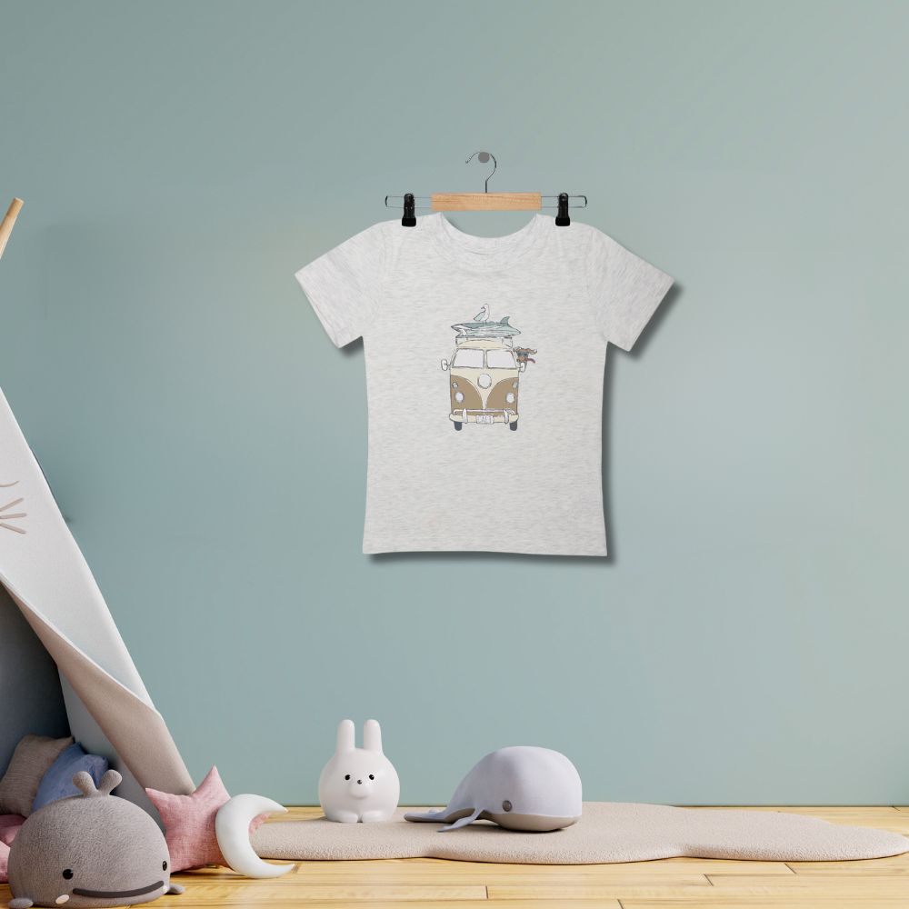 Caravan Short Sleeves Boys T-Shirt | Comfort fit |Soft Cotton | Natural | White