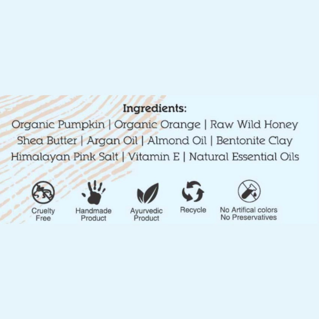 Orange & Pumpkin Brightening Face Mask |  For Dull and Greasy Skin | 40 GM