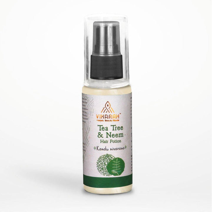 Tea Tree And Neem Hair Serum /Potion | Green Preservative | For Dandruff Control | Oily & Infected Hair