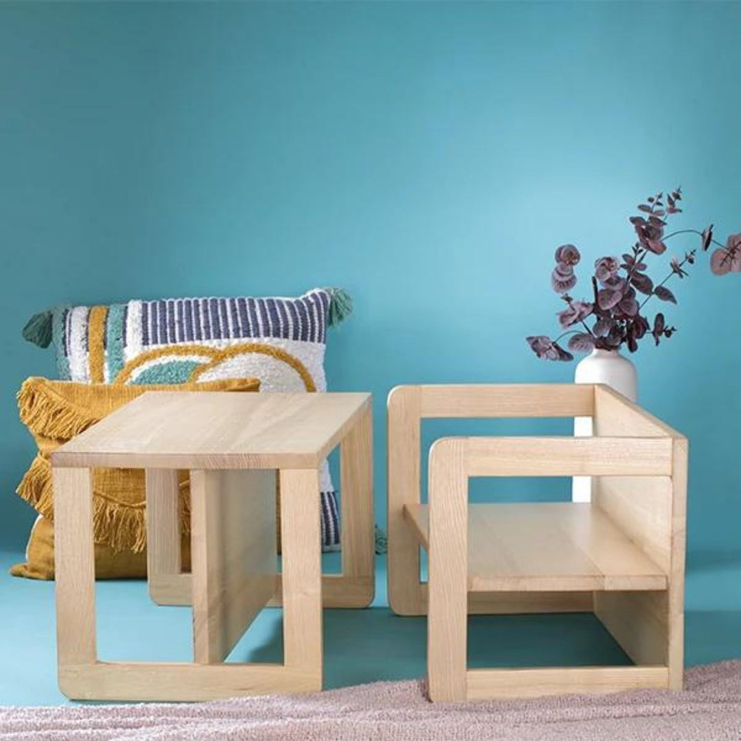 Petit Cube Kids Bench  | Canadian Ash Wood | Hand-Crafted