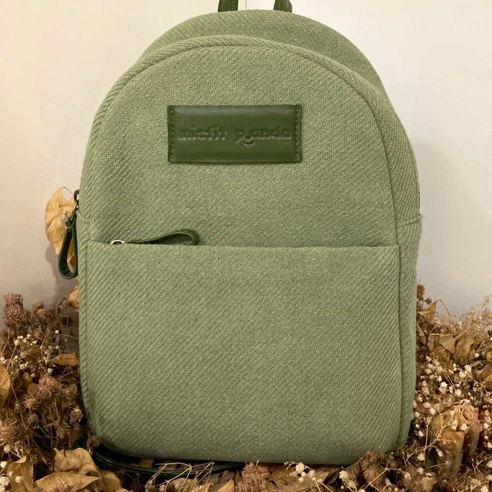 Olive Green Backpack | Personalised | Travel With Sustainable & Organic Make