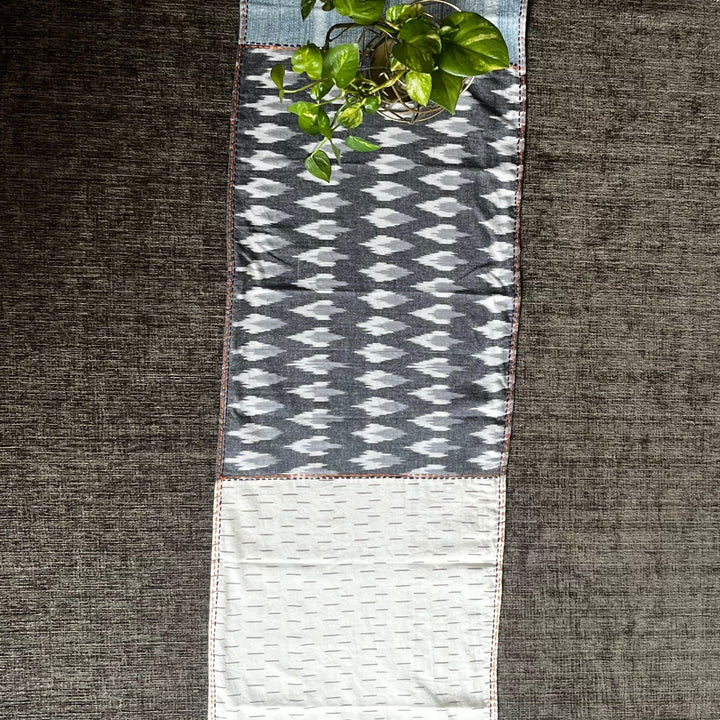 Table Runner | Kala Cotton & Ikat | Muted Colour Block | Hand Crafted