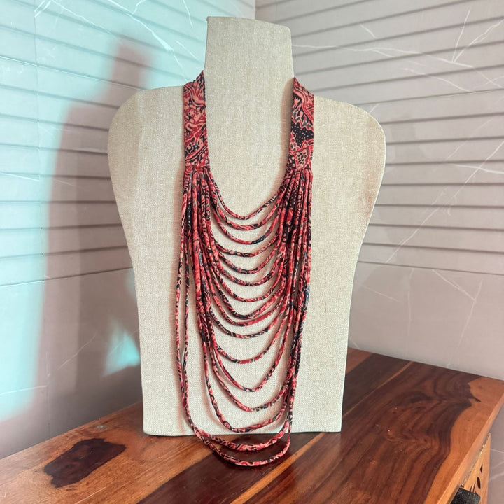 Multi-Layered Necklace For Women | Artistic | Hand Crafted | Madder Red | Chic