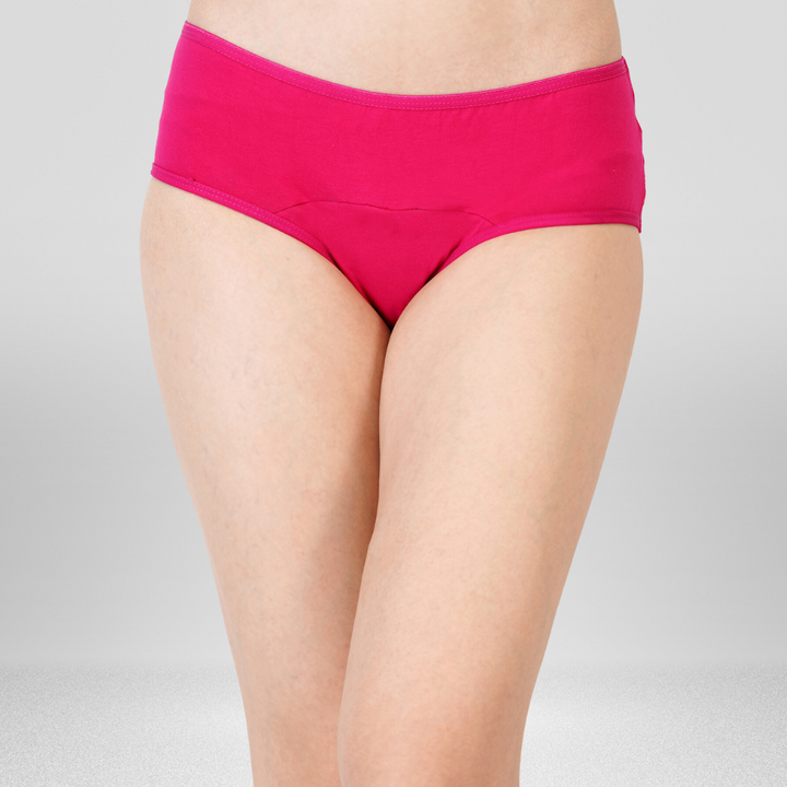 Leak Proof Panty + Panty Liner | Comfortable | Hygienic | Bamboo Fabric | Fuchsia Pink