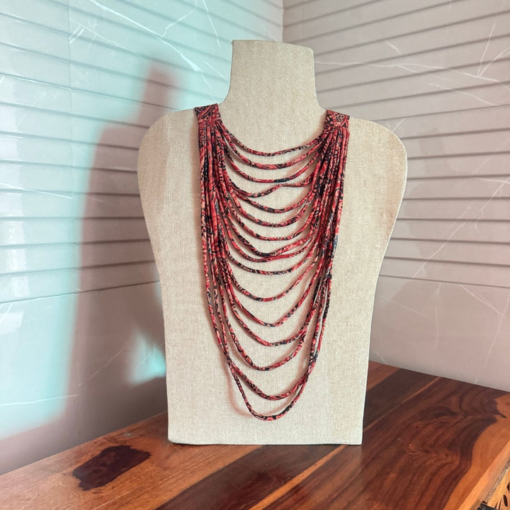 Multi-Layered Necklace For Women | Artistic | Hand Crafted | Madder Red | Chic