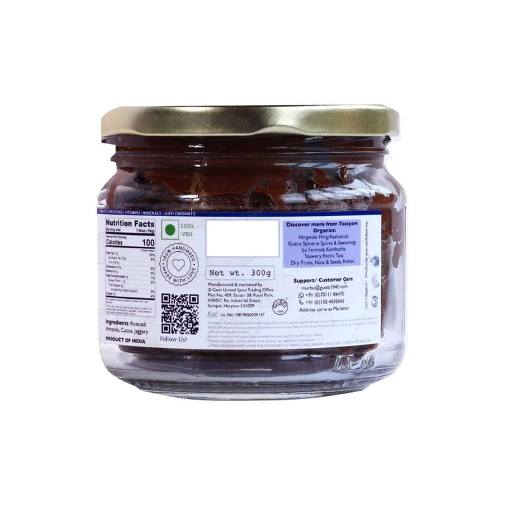 Rich Dark Chocolate Almond Spread | Organic |  Natural | Gluten Free | 300 GM