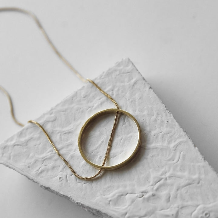 Slit A Circle | Gold Finish Brass Neckpiece | Bespoke  Design | Hand-Crafted | Sustainable