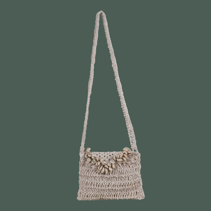 Shell Mini Sling Bag | Hand-Crochet |  Off-White