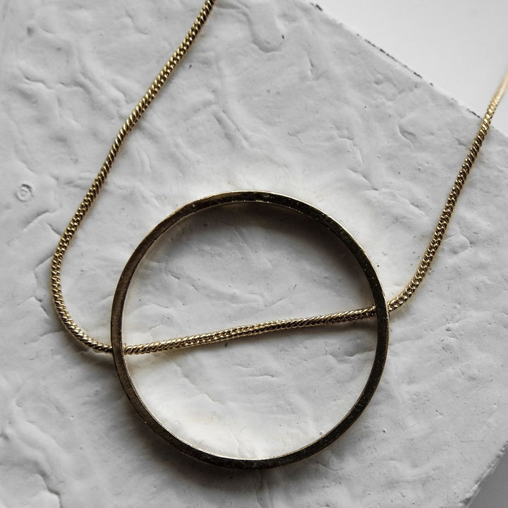 Slit A Circle | Gold Finish Brass Neckpiece | Bespoke  Design | Hand-Crafted | Sustainable