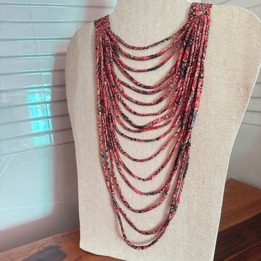 Multi-Layered Necklace For Women | Artistic | Hand Crafted | Madder Red | Chic