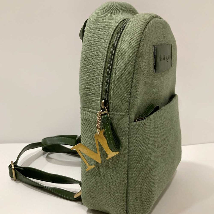 Olive Green Backpack | Personalised | Travel With Classic Charm