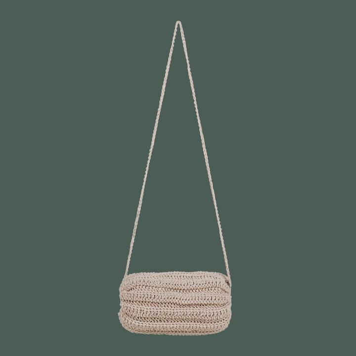 Duffel Mini Sling Bag | Hand-Crochet | Cotton Yarn | Off White