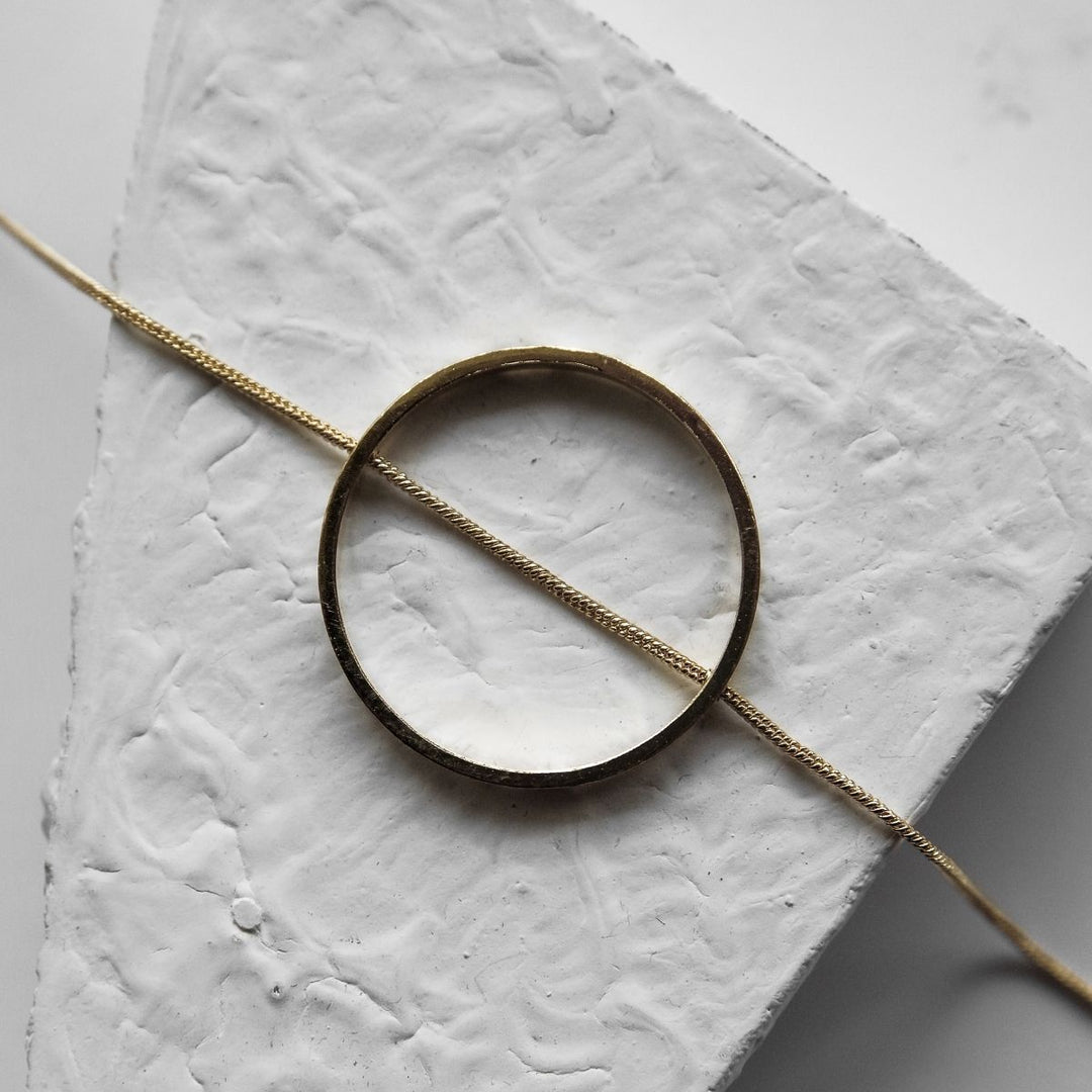 Slit A Circle | Gold Finish Brass Neckpiece | Bespoke  Design | Hand-Crafted | Sustainable