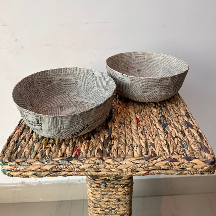 Papier Mache Bowls | Unique Table Accessory | Set of 2