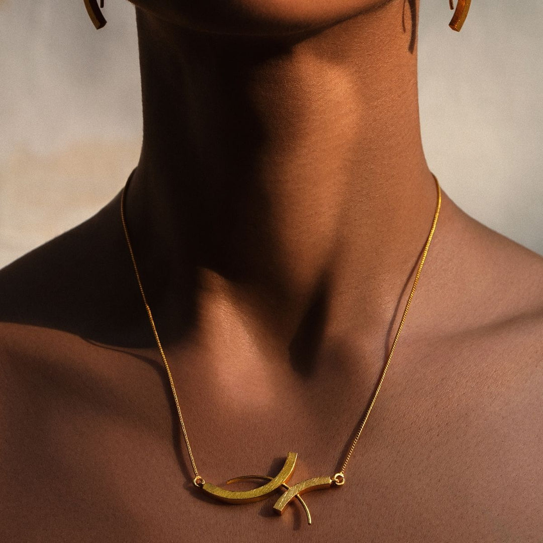 Eke Gold Finish Charm | Unique Brass Jewellery | Hand-Crafted | Sustainable