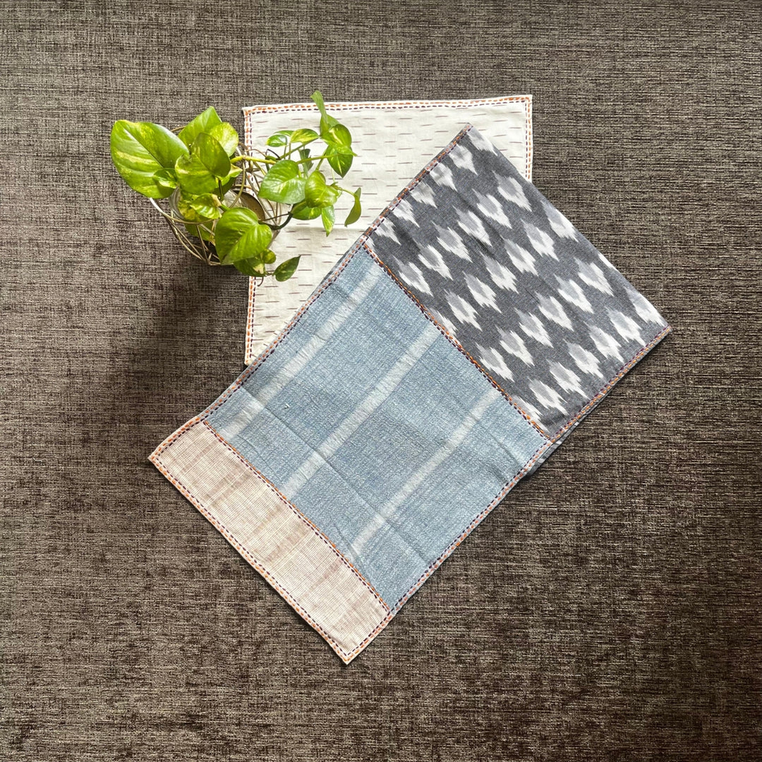 Table Runner | Kala Cotton & Ikat | Muted Colour Block | Hand Crafted