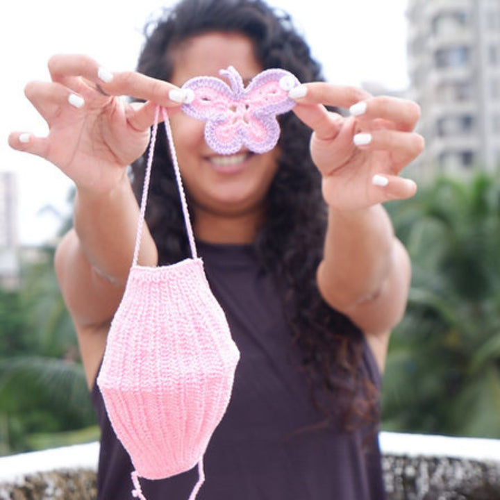 Butterfly Crochet Face Mask | Cotton | Eco-Friendly | Handmade