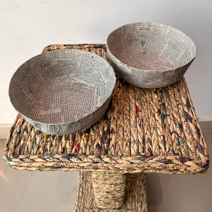 Papier Mache Bowls | Unique Table Accessory | Set of 2